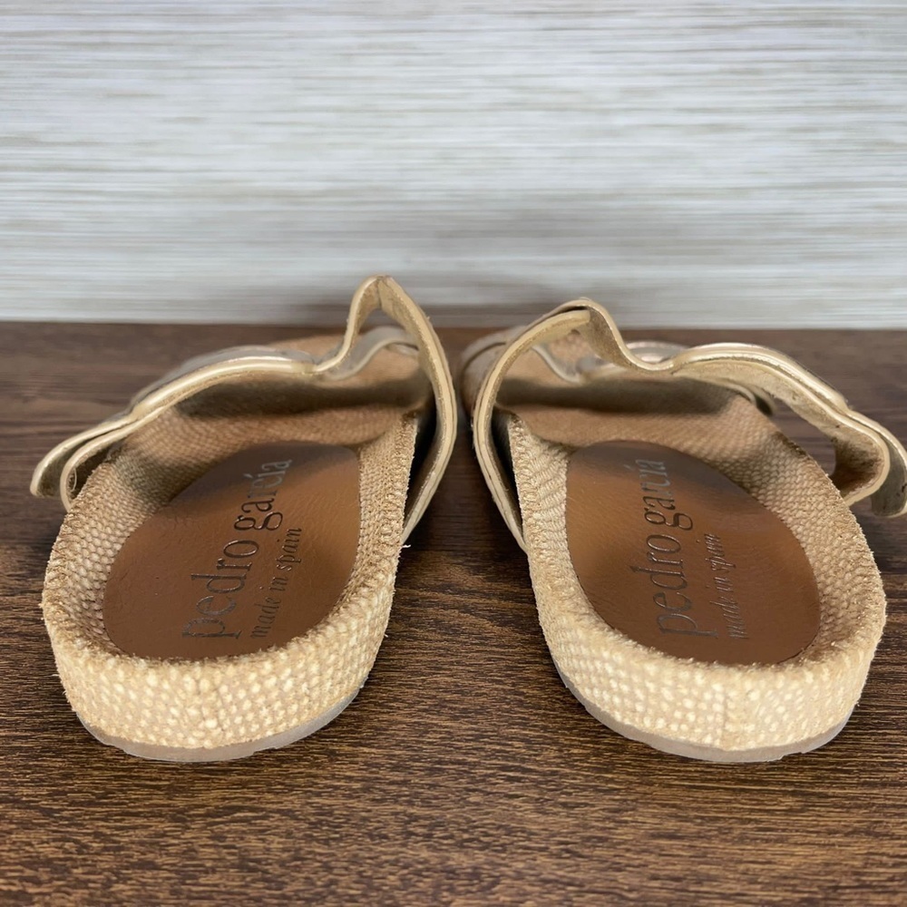 Pedro GARCIA Arielle Snake & Croc Embossed Buckle Slide Sandal In Hazelnut - Picture 6 of 14